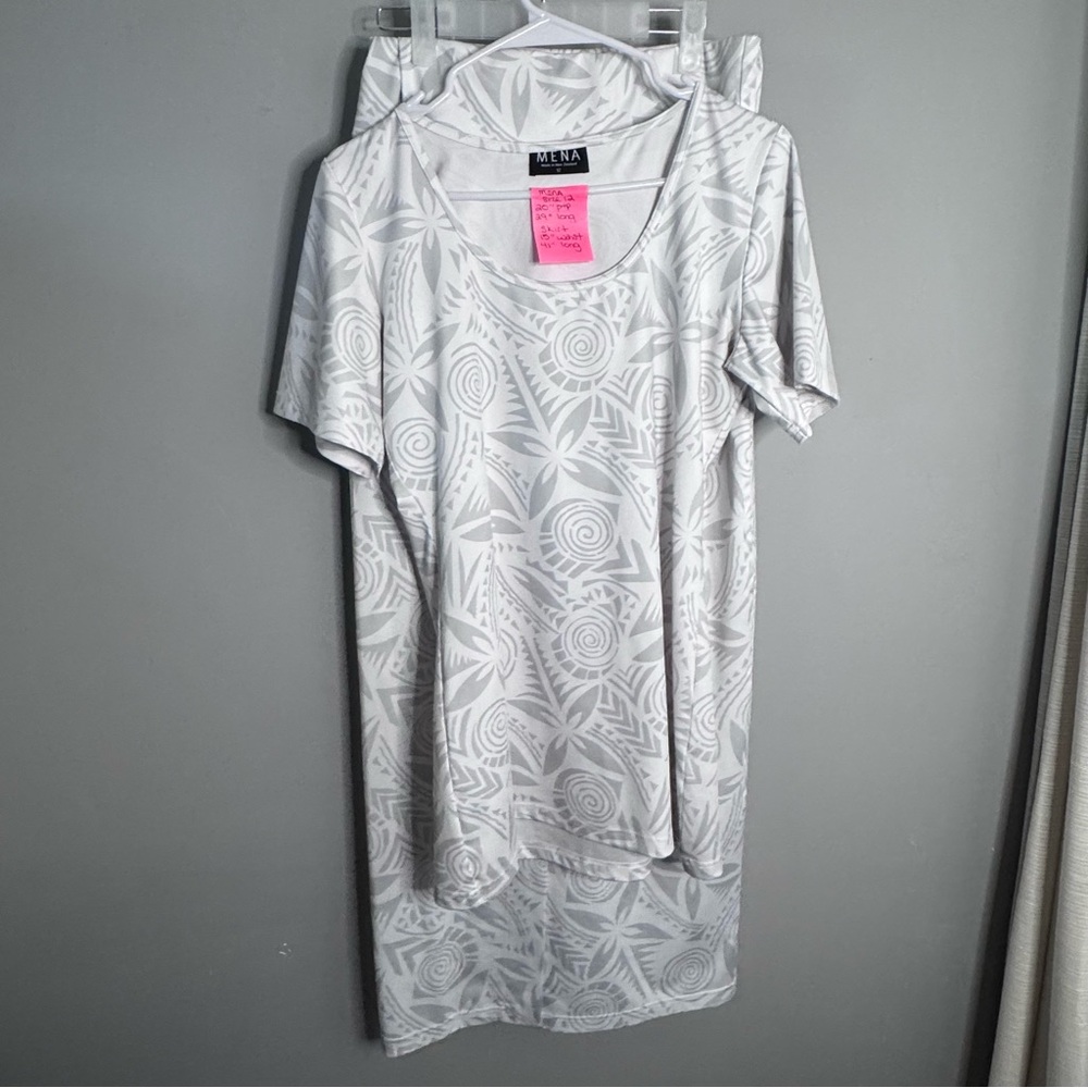 MENA White and Silver Women's Two Piece Set